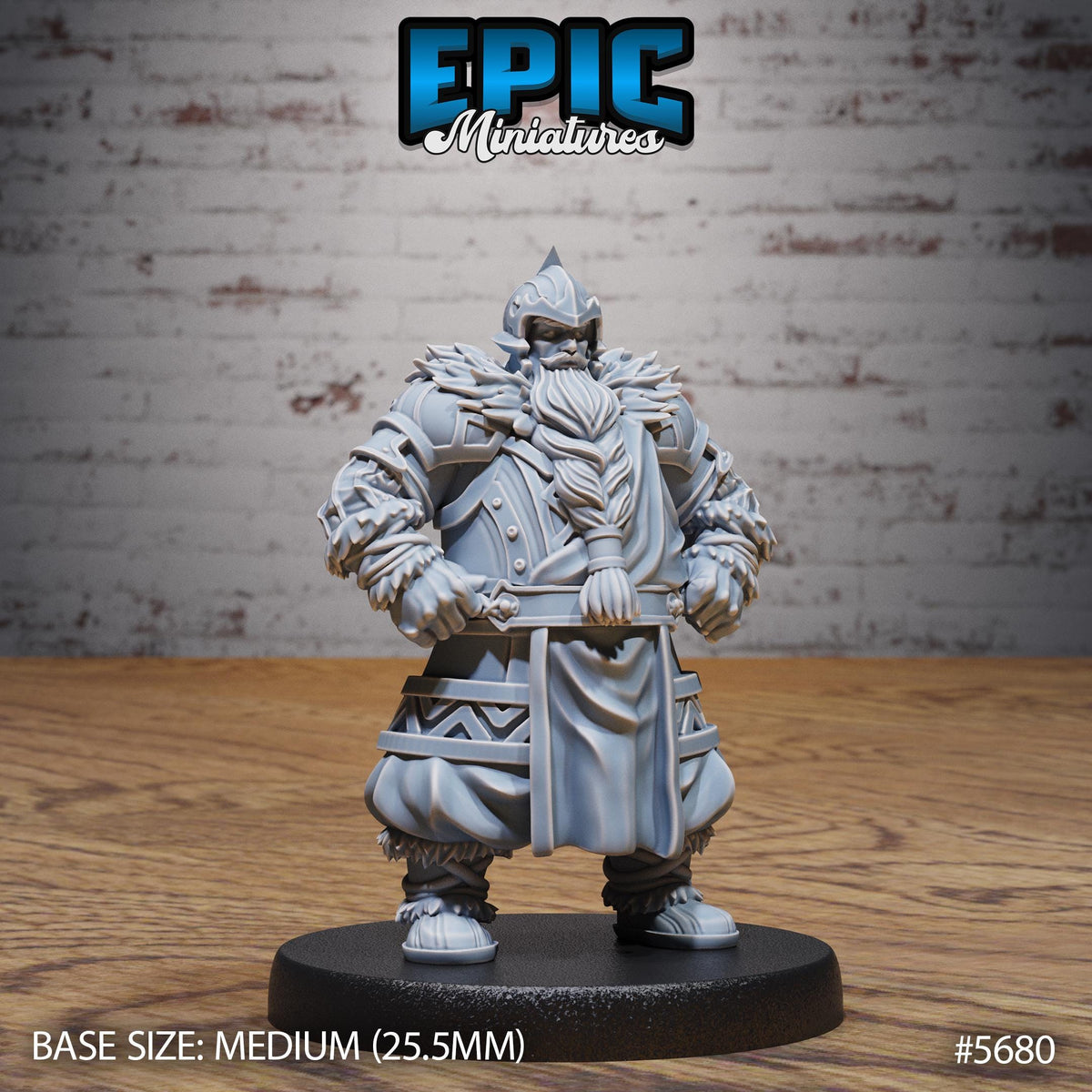 Dwarf Fighter Option #5680 front DND miniature Dragon Hunt 16k resin