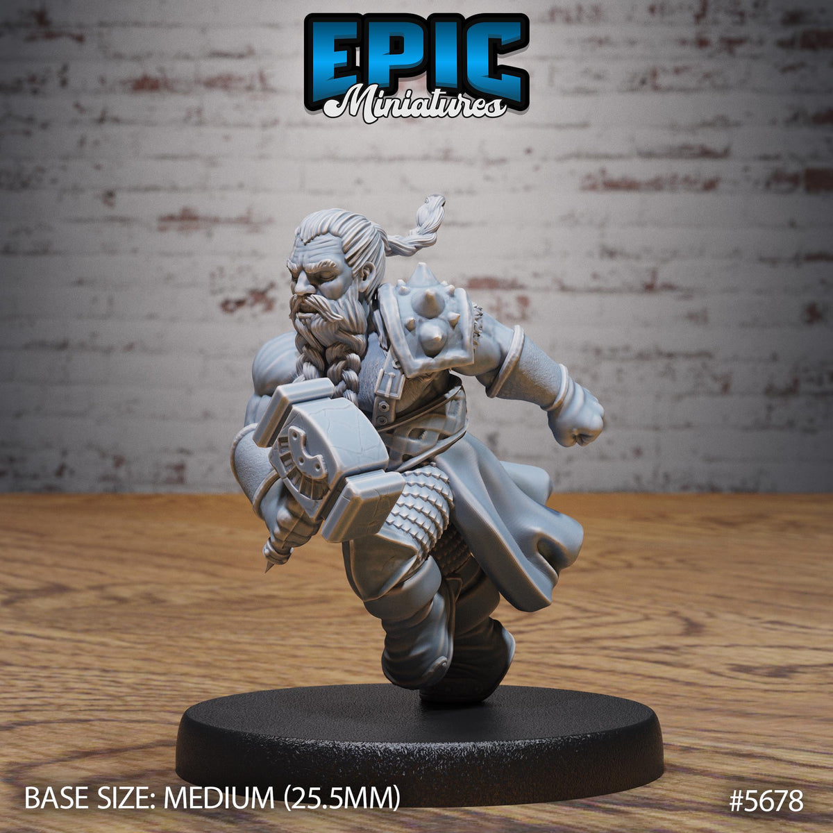 Mighty Dwarf Option #5678 front DND miniature Dragon Hunt 16k resin