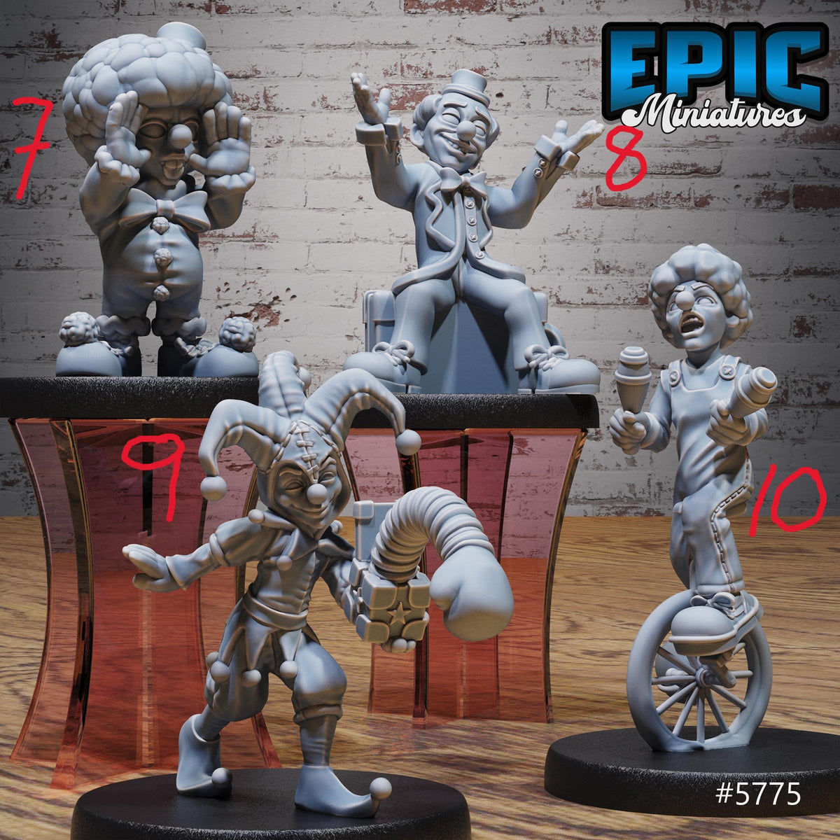 Clown Option #5775 front DND miniature Grand Carnival 16k resin