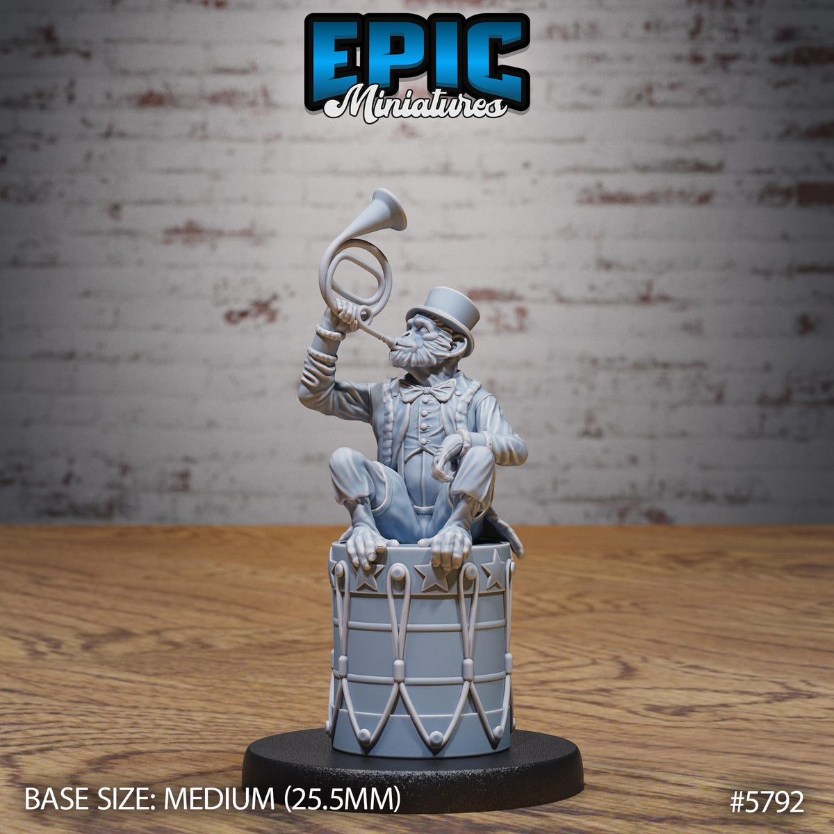 Circus Monkey Director Option #5792 front DND miniature Grand Carnival 16k resin