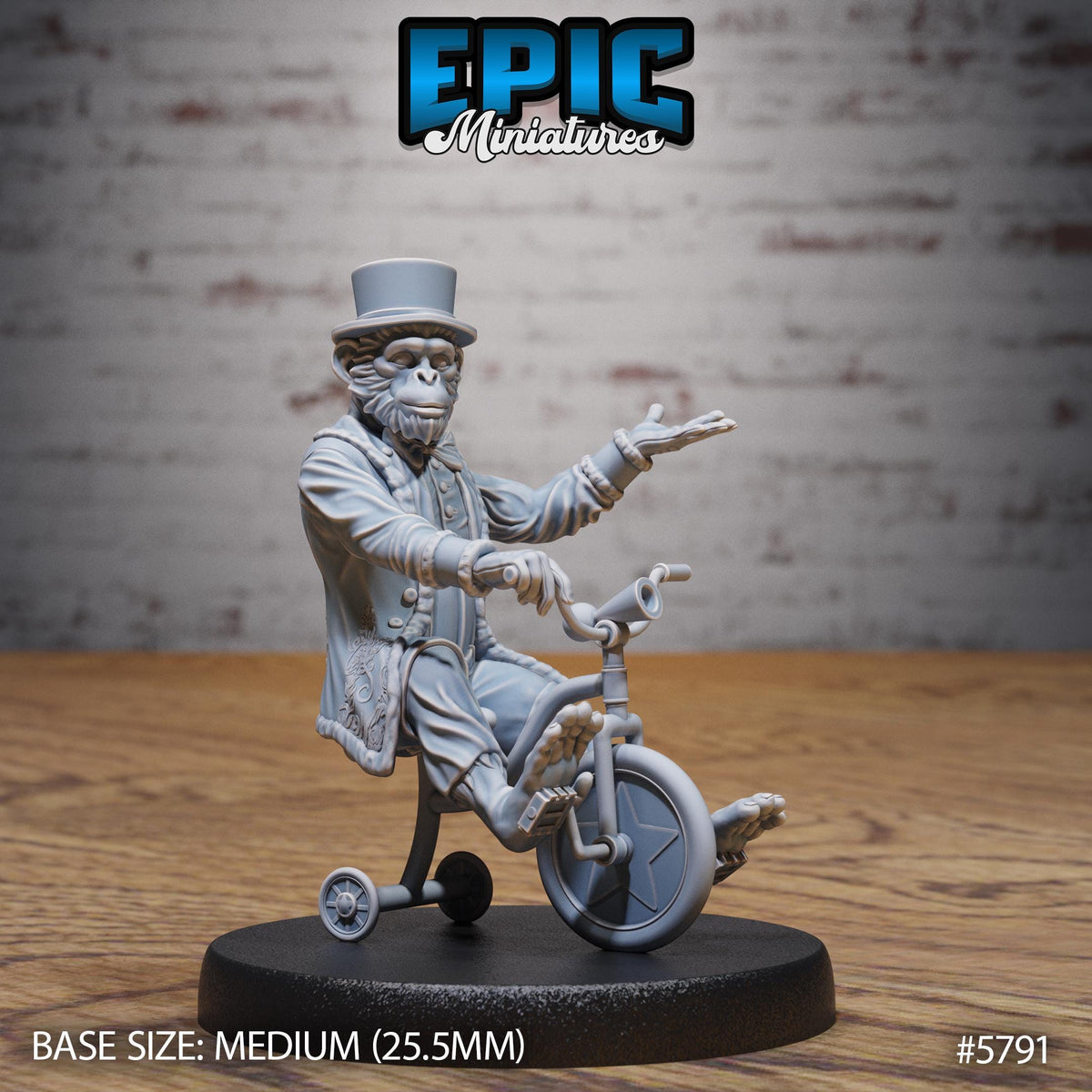 Circus Monkey Director #2 Large 50mm base front DND miniature Grand Carnival 16k resin