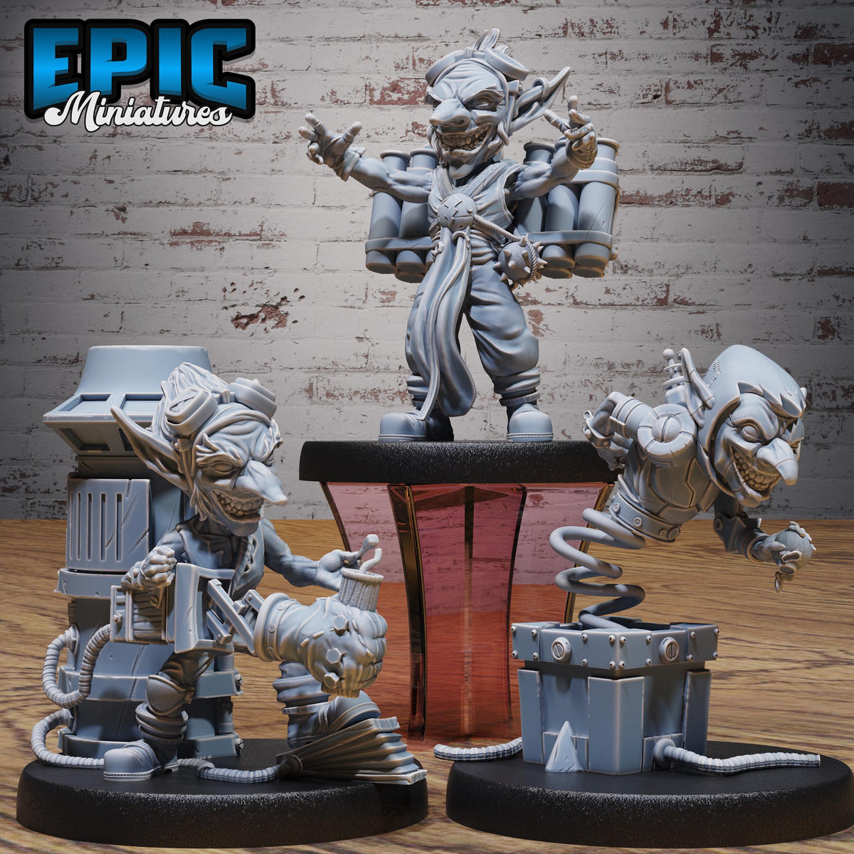 Goblin Tinkerer Set of 3 DND miniatures group photo Grand Carnival
