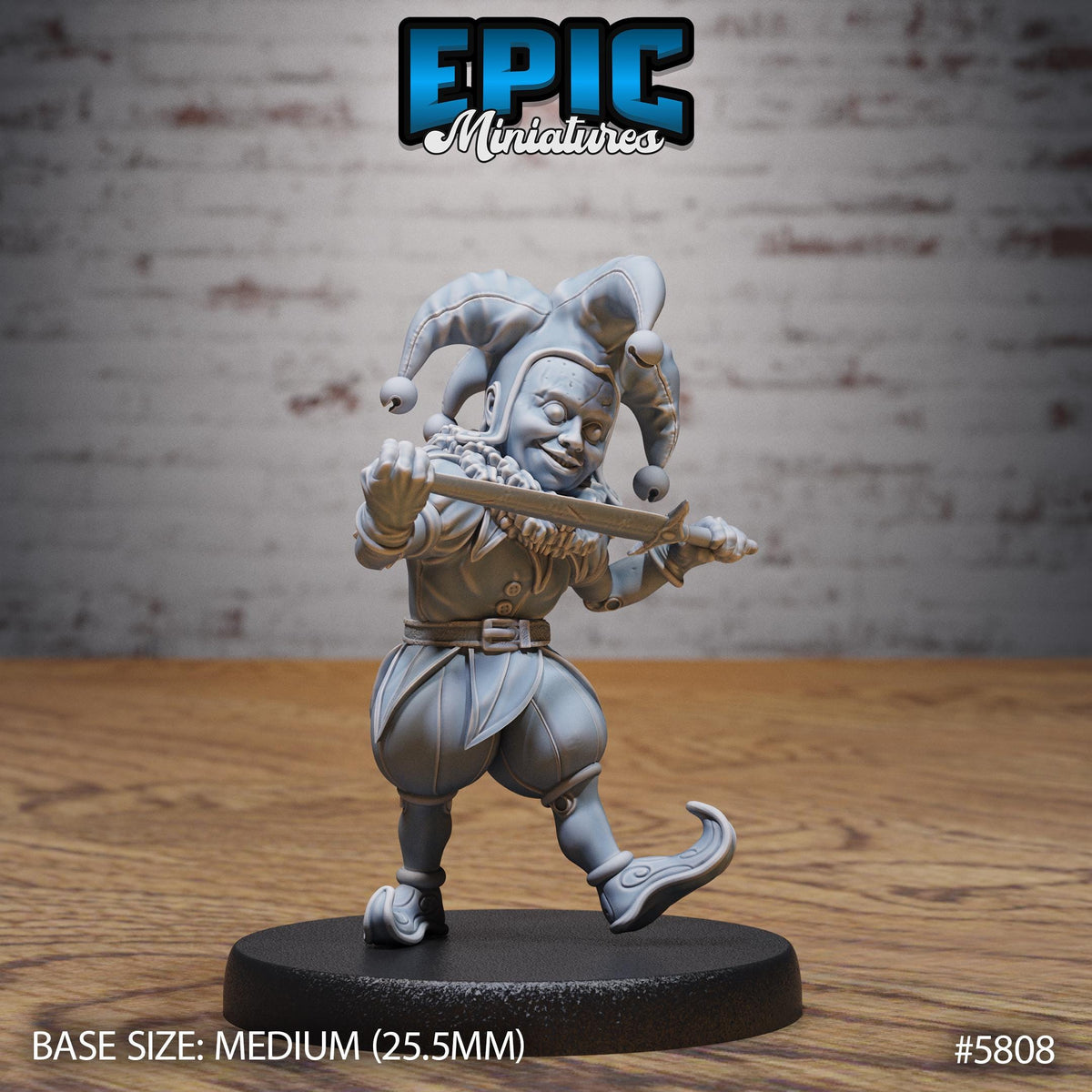 Creepy Clown Option #5808 front DND miniature Grand Carnival 16k resin
