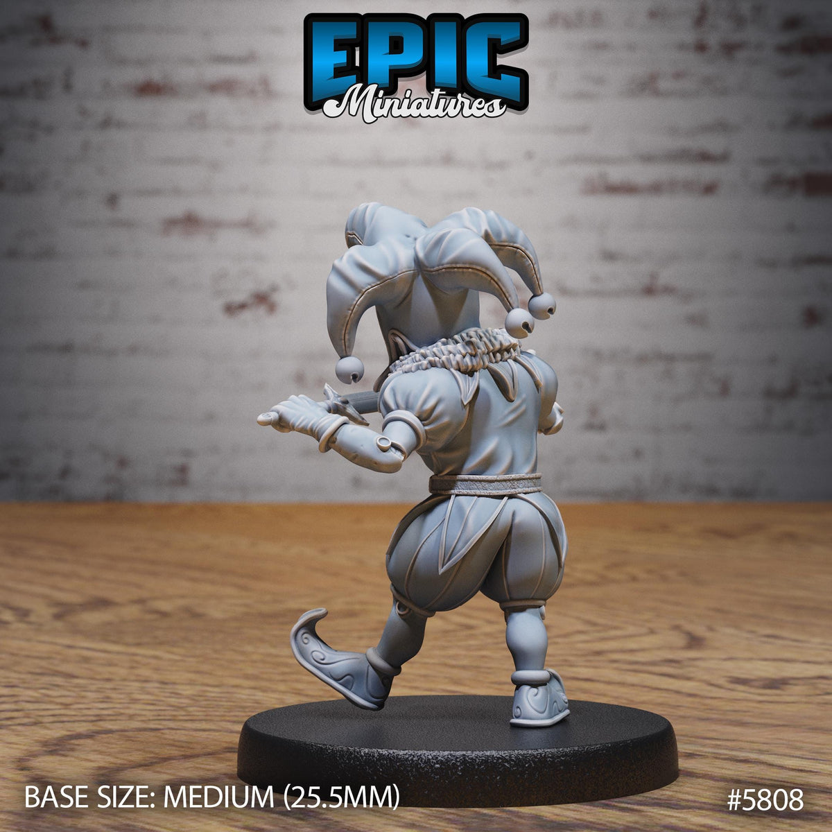 Creepy Clown Option #5808 back DND miniature Grand Carnival 16k resin