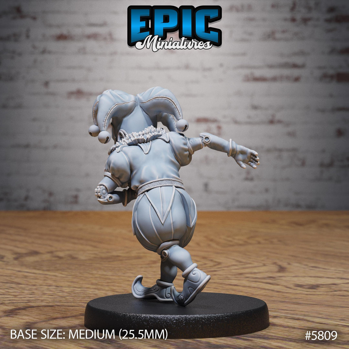 Creepy Clown Option #5809 back DND miniature Grand Carnival 16k resin