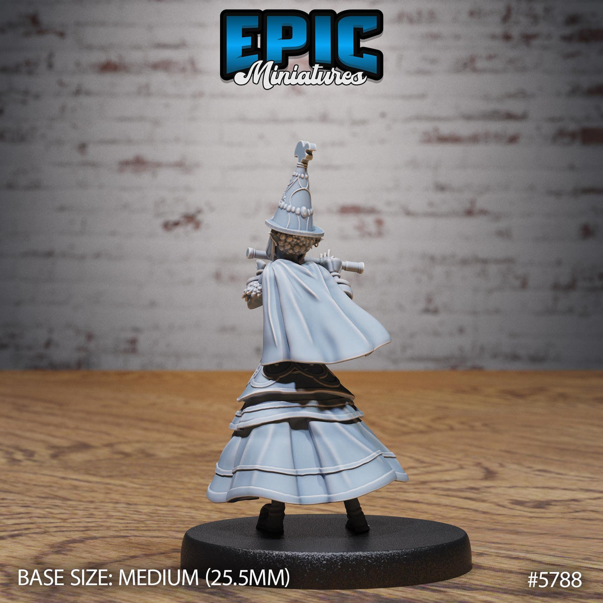 Half-Elf Bard Option #5788 front DND miniature Grand Carnival 16k resin