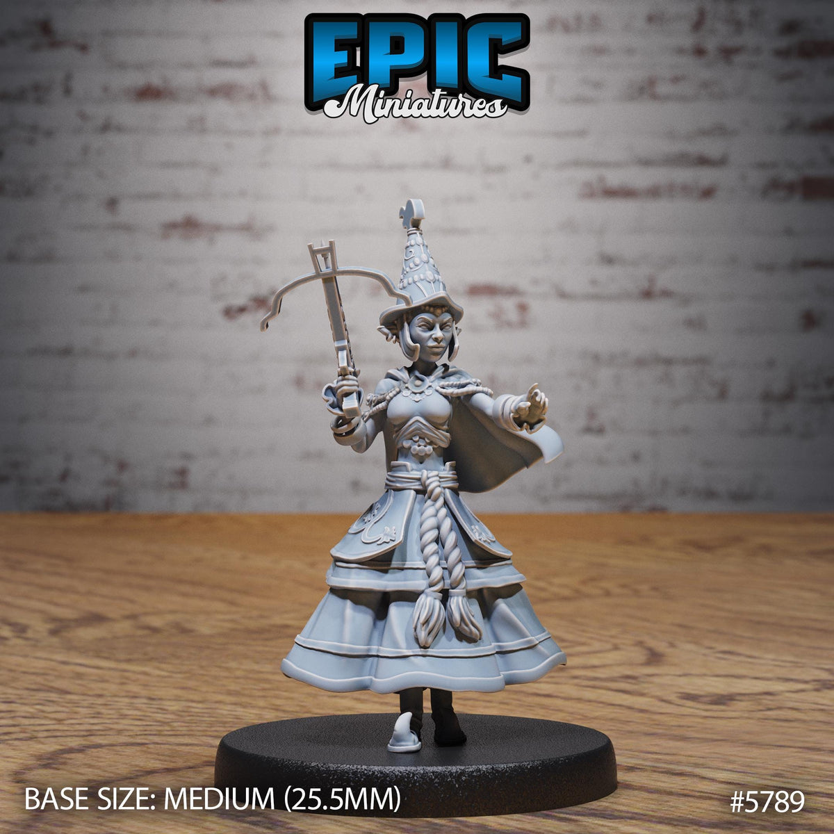 Half-Elf Bard Option #5788 back DND miniature Grand Carnival 16k resin