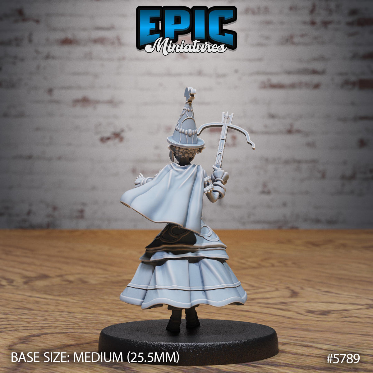 Half-Elf Bard Option #5789 front DND miniature Grand Carnival 16k resin