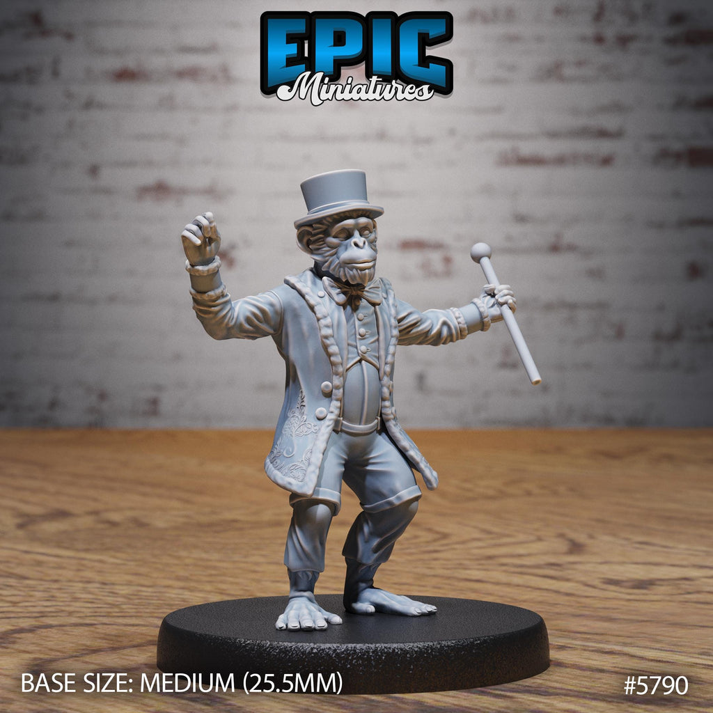 Circus Monkey Director Option #5791 front DND miniature Grand Carnival 16k resin