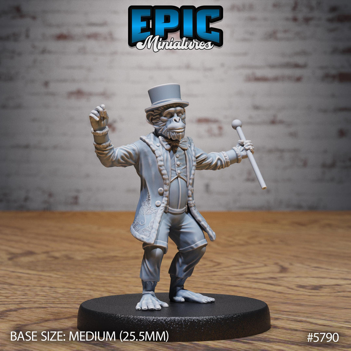 Circus Monkey Director Option #5791 front DND miniature Grand Carnival 16k resin