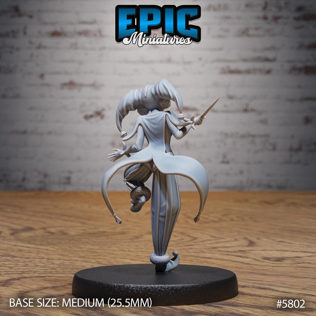 Jester Girl Option #5802 back DND miniature Grand Carnival 16k resin