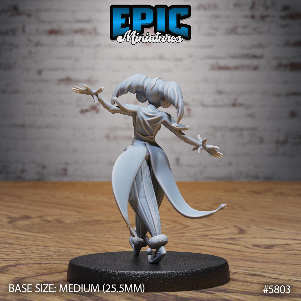 Jester Girl Option #5803 back DND miniature Grand Carnival 16k resin