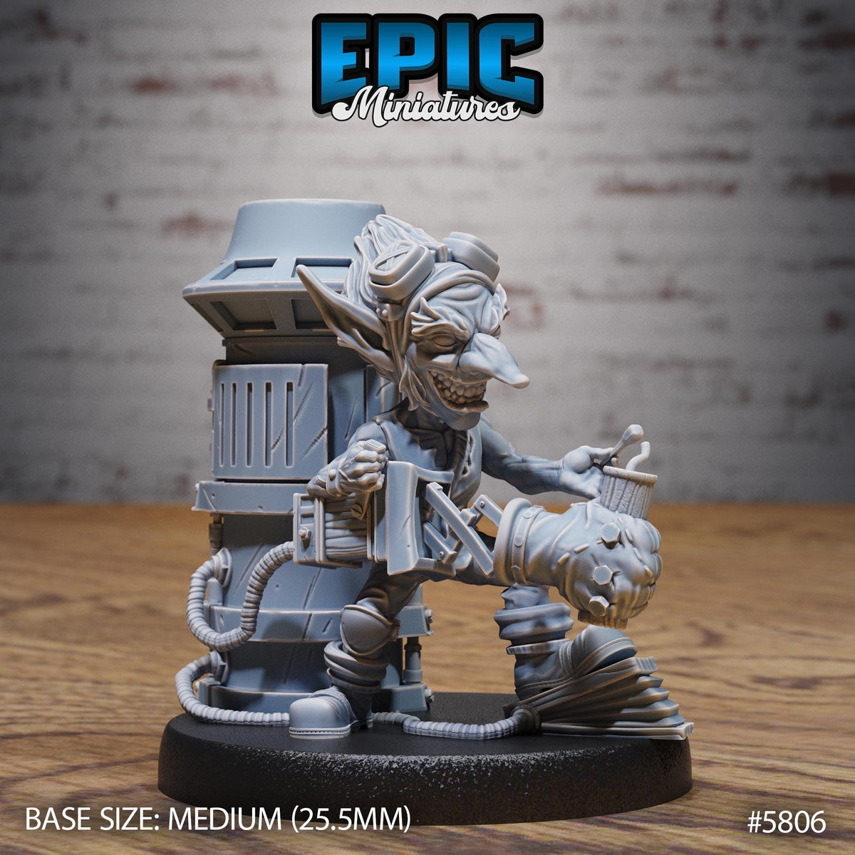 Goblin Tinkerer Option #5806 front DND miniature Grand Carnival 16k resin