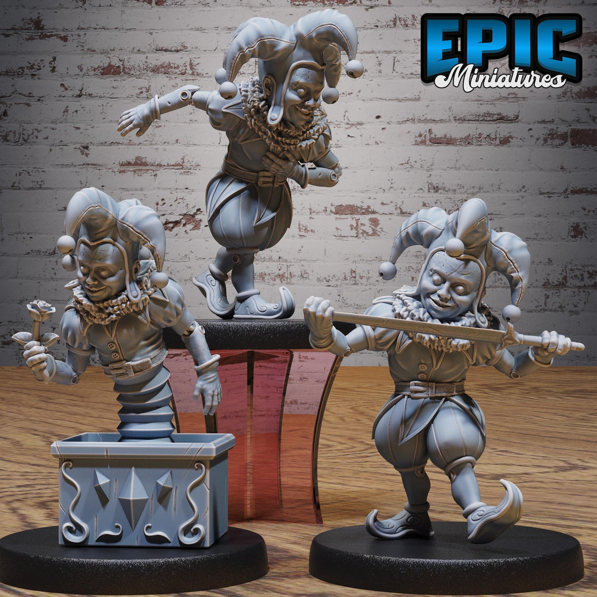 Creepy Clown Set of 3 DND miniatures group photo Grand Carnival