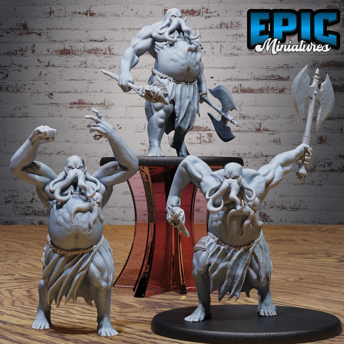 Mind Colossus Set of 3 DND miniatures group photo Mind Attack