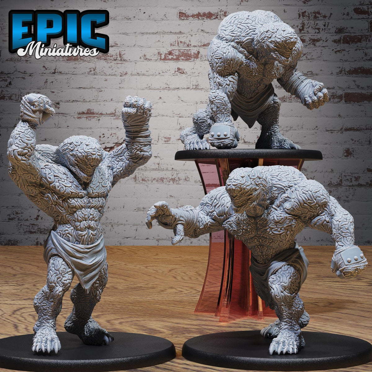 Brain Golem Set of 3 DND miniatures group photo Mind Attack