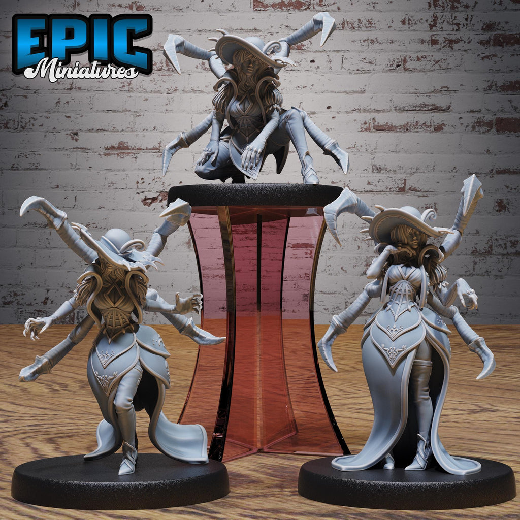Spider Lady Set of 3 DND miniatures group photo Mind Attack