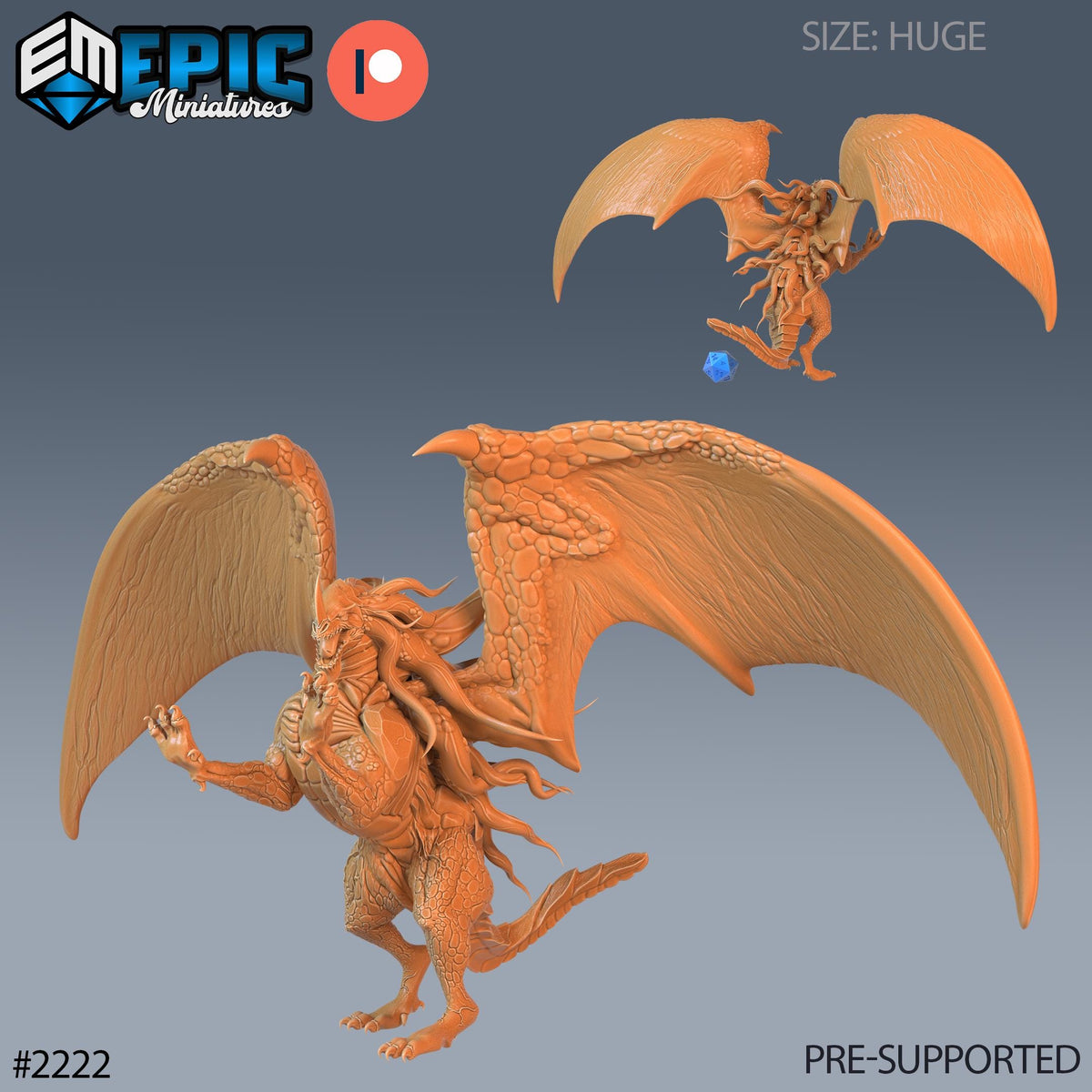 Nebula Dragon Option #2222 front DND miniature Secret Minds 16k resin