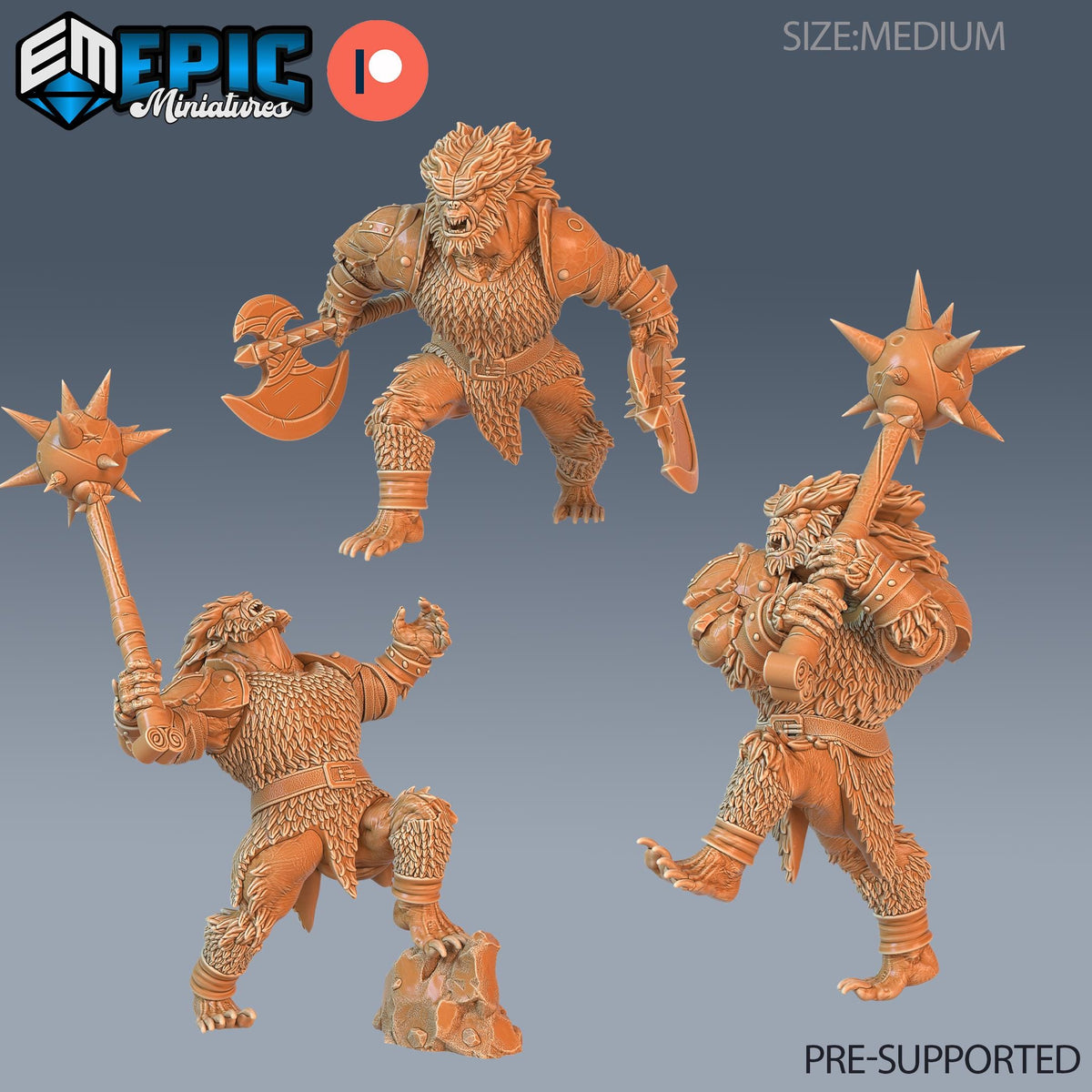 Bugbear Warrior Set of 3 DND miniatures group photo Secret Minds