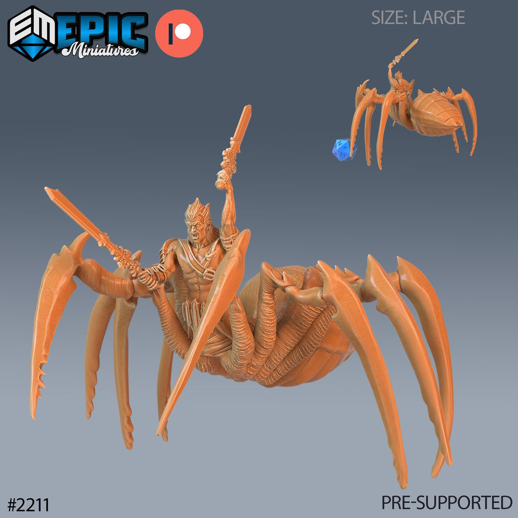 Dark Elf Spider Option #2211 front DND miniature Secret Minds 16k resin