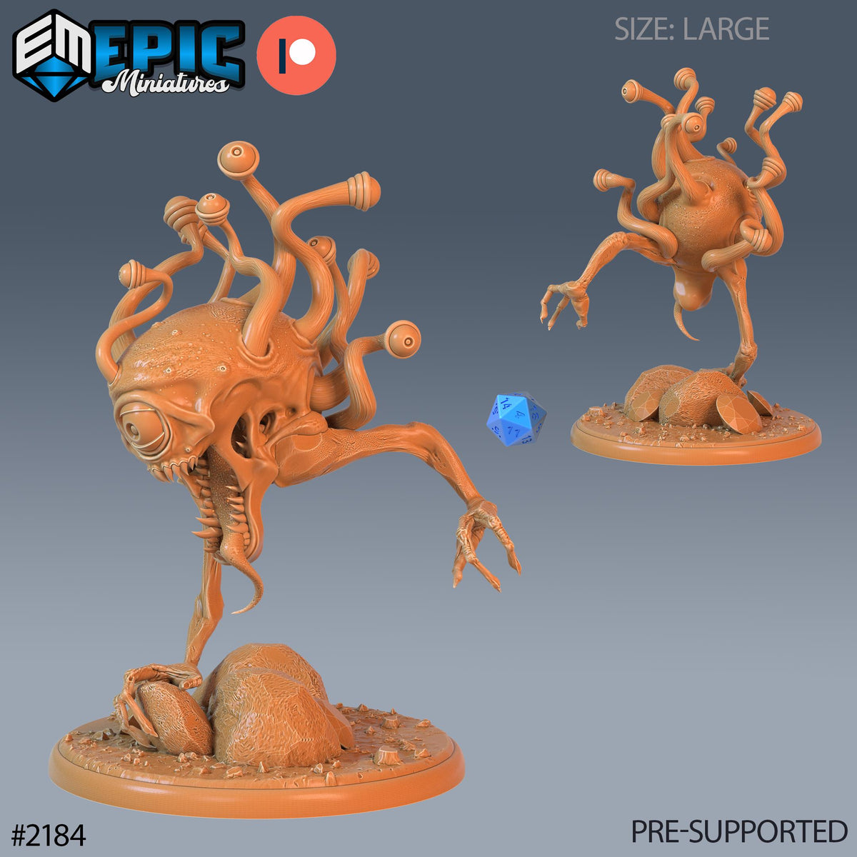 Ancient Eye Terror Option #2184 front DND miniature Secret Minds 16k resin