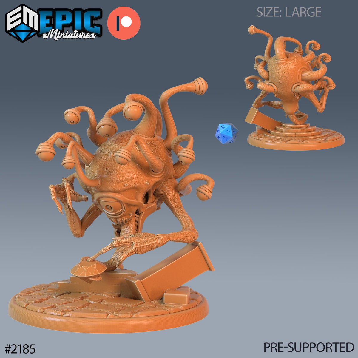 Ancient Eye Terror Option #2185 front DND miniature Secret Minds 16k resin
