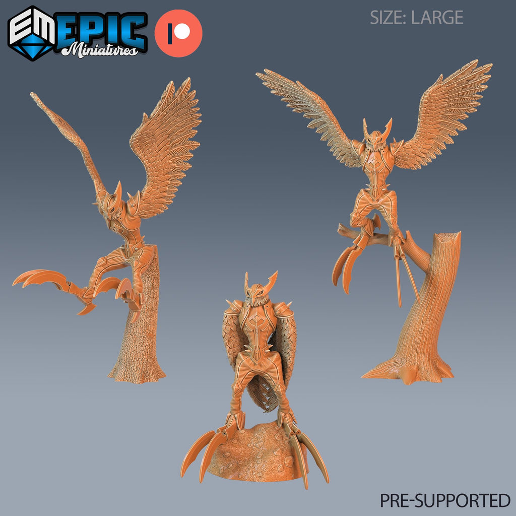Owl Harpy Set of 3 DND miniatures group photo Justice Hills