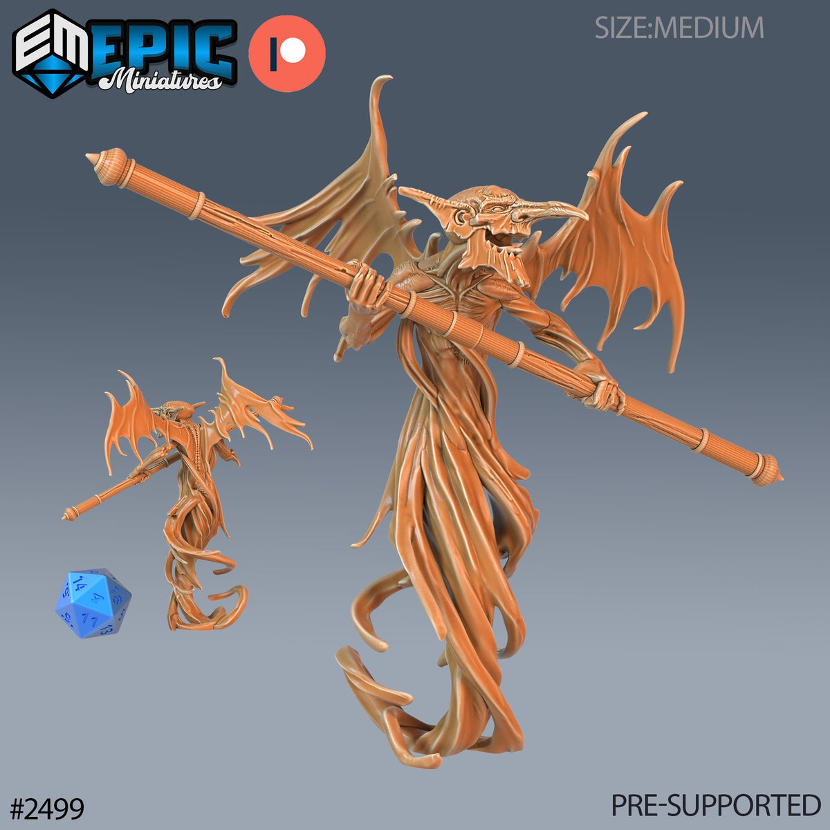 Air Mephit Option #2499 front DND miniature Justice Hills 16k resin