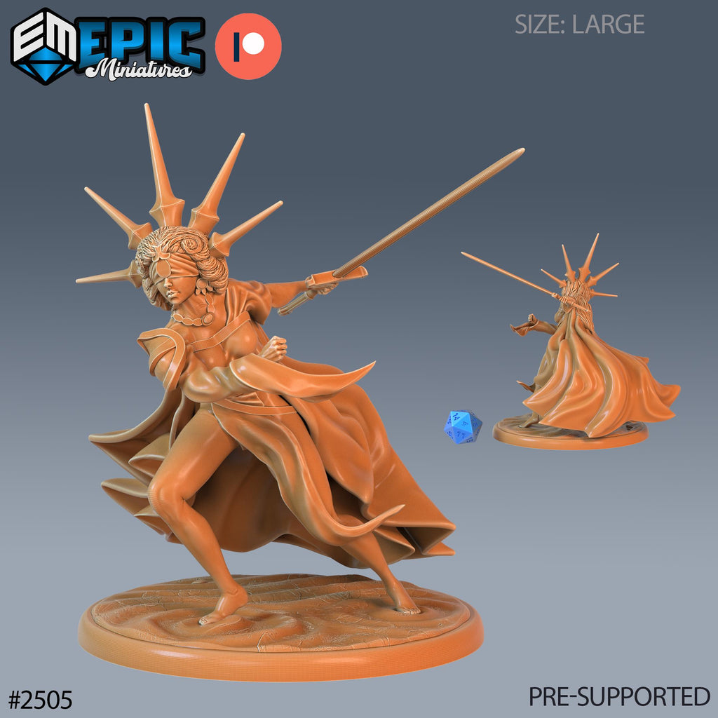 Justicia Option #2505 front DND miniature Justice Hills 16k resin