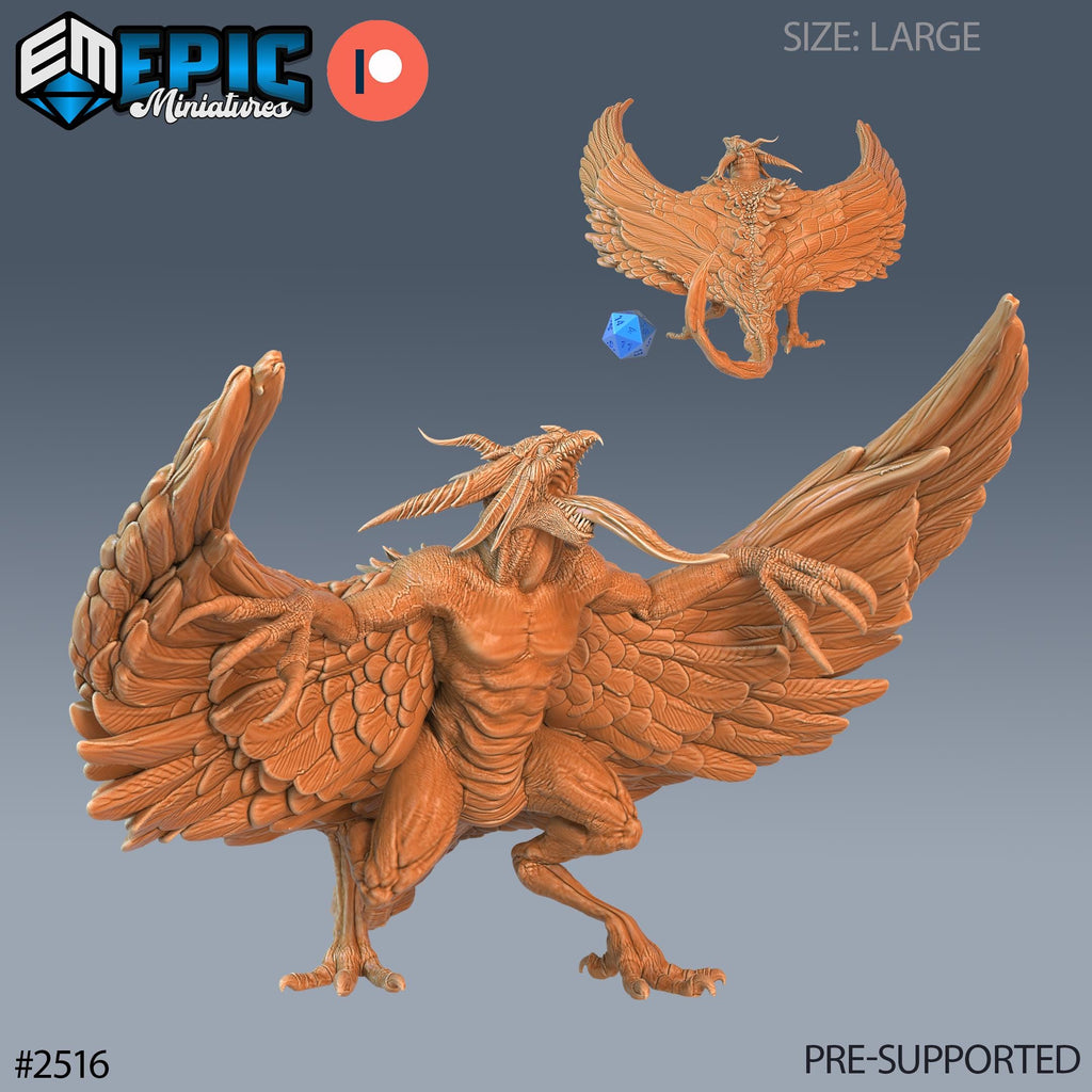 Harpy Beast Option #2516 front DND miniature Justice Hills 16k resin