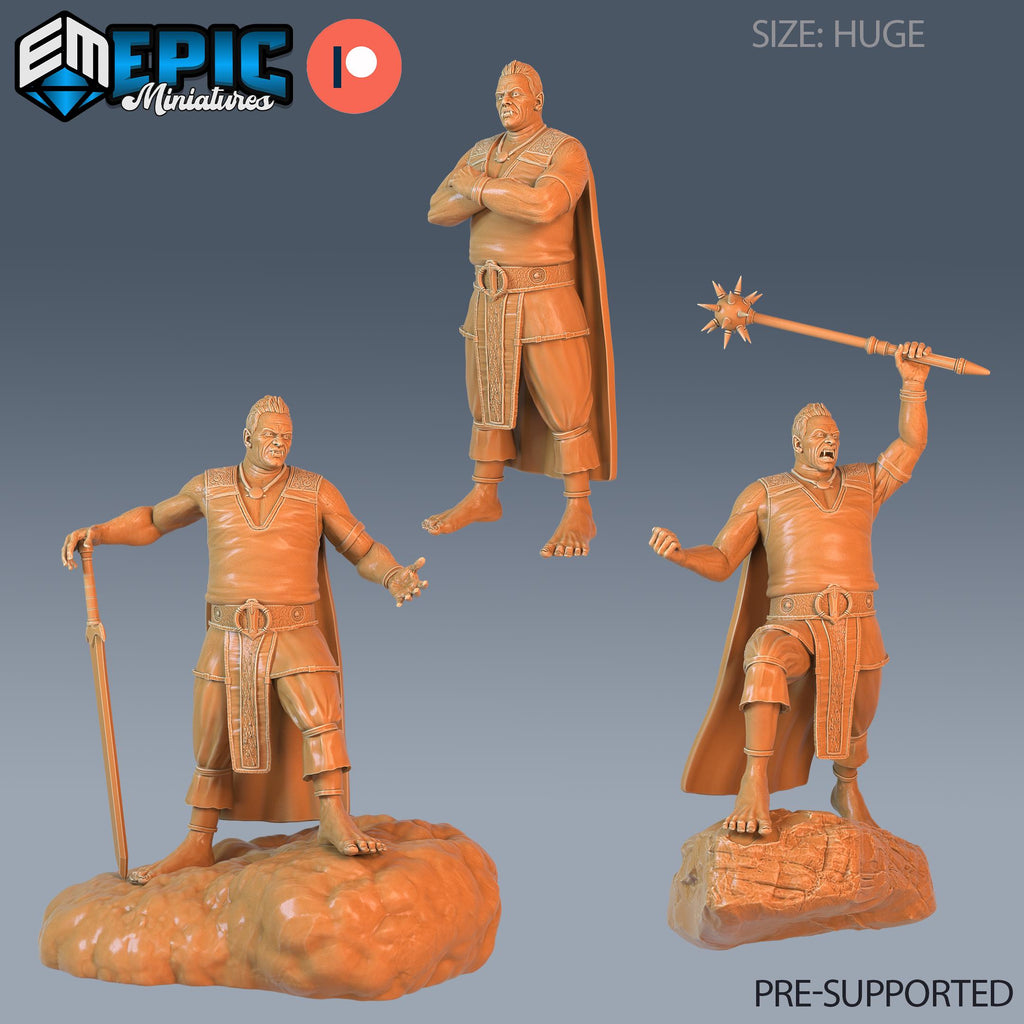Cloud Giant Set of 3 DND miniatures group photo Justice Hills