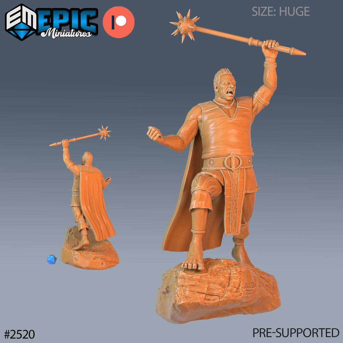 Cloud Giant Option #2520 front DND miniature Justice Hills 16k resin