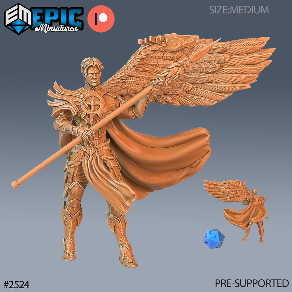 Half Angel Paladin Option #2524 front DND miniature Justice Hills 16k resin