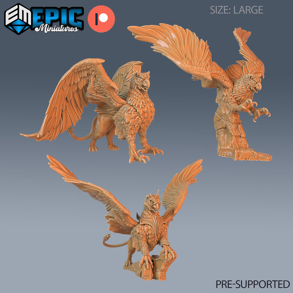 Griffin Set of 3 DND miniatures group photo Justice Hills