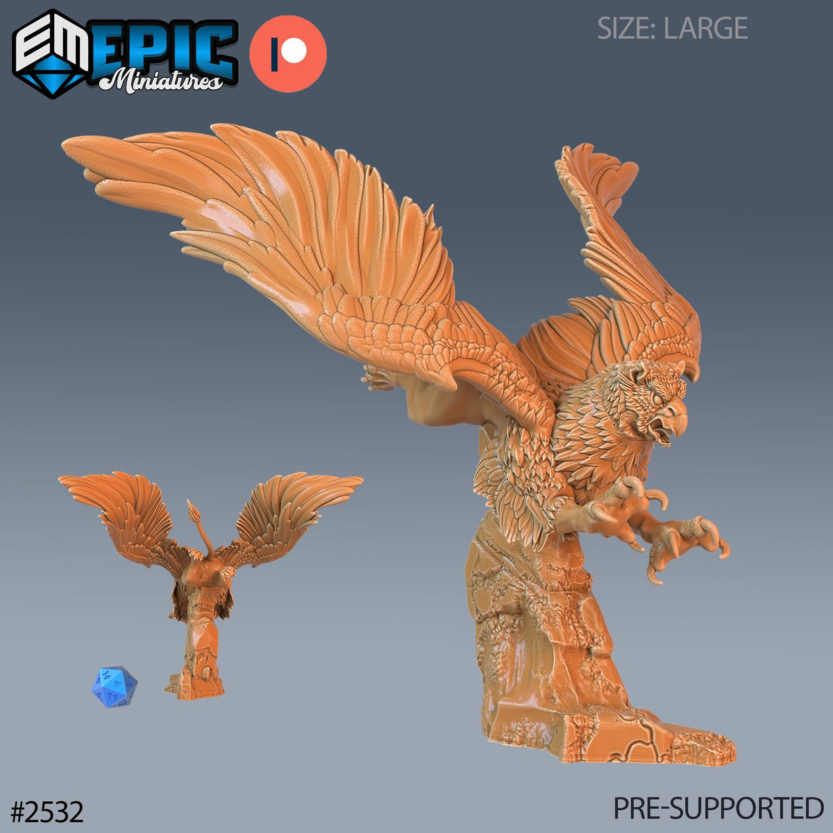 Griffin Option #2532 front DND miniature Justice Hills 16k resin