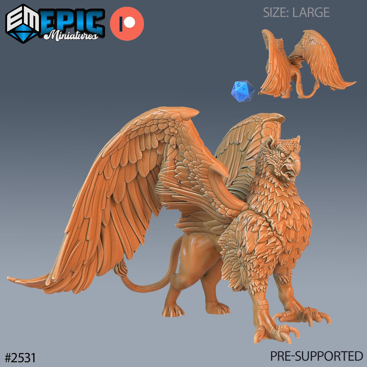 Griffin Option #2531 front DND miniature Justice Hills 16k resin