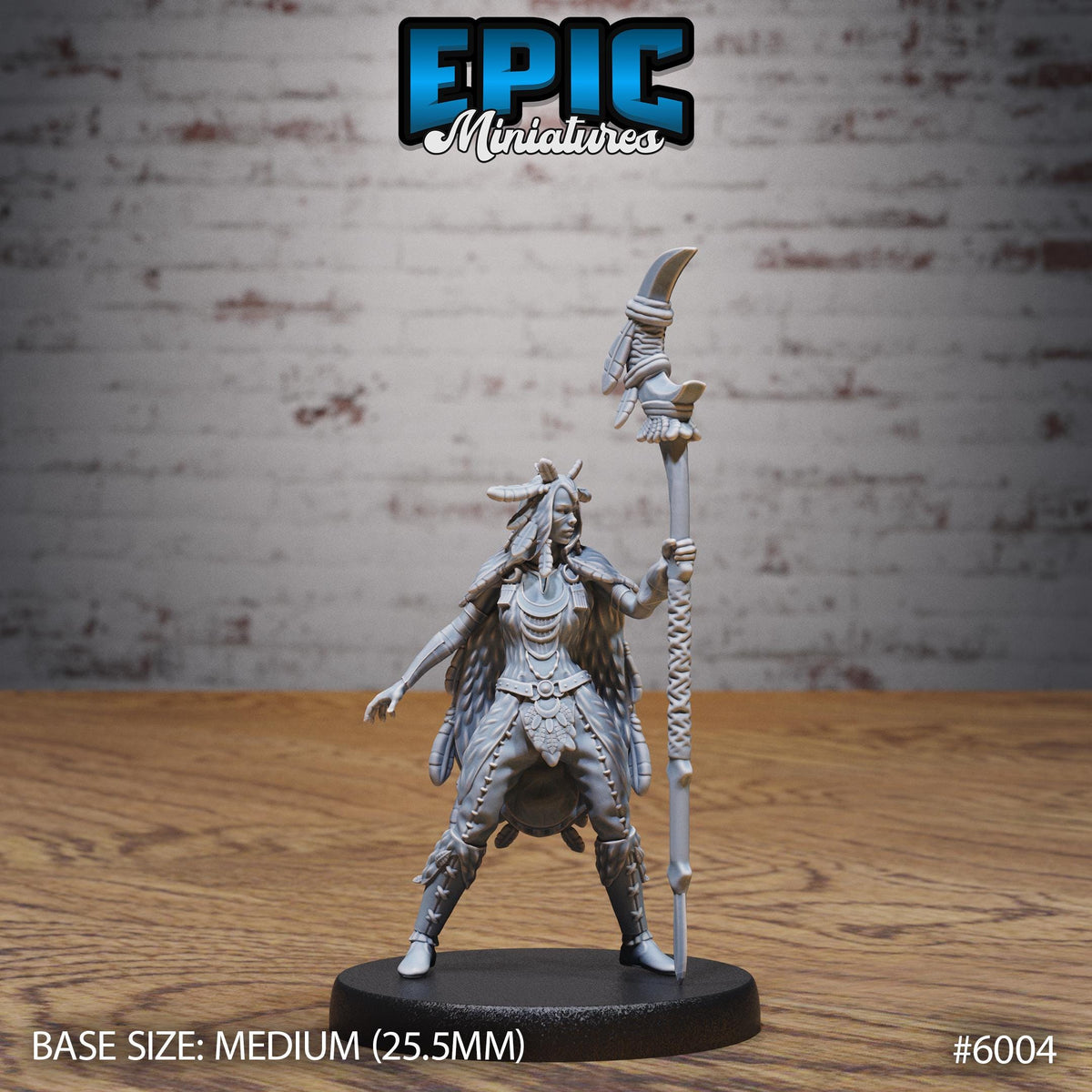 Raven Shaman Option #6004 front DND miniature Native Magic 16k resin