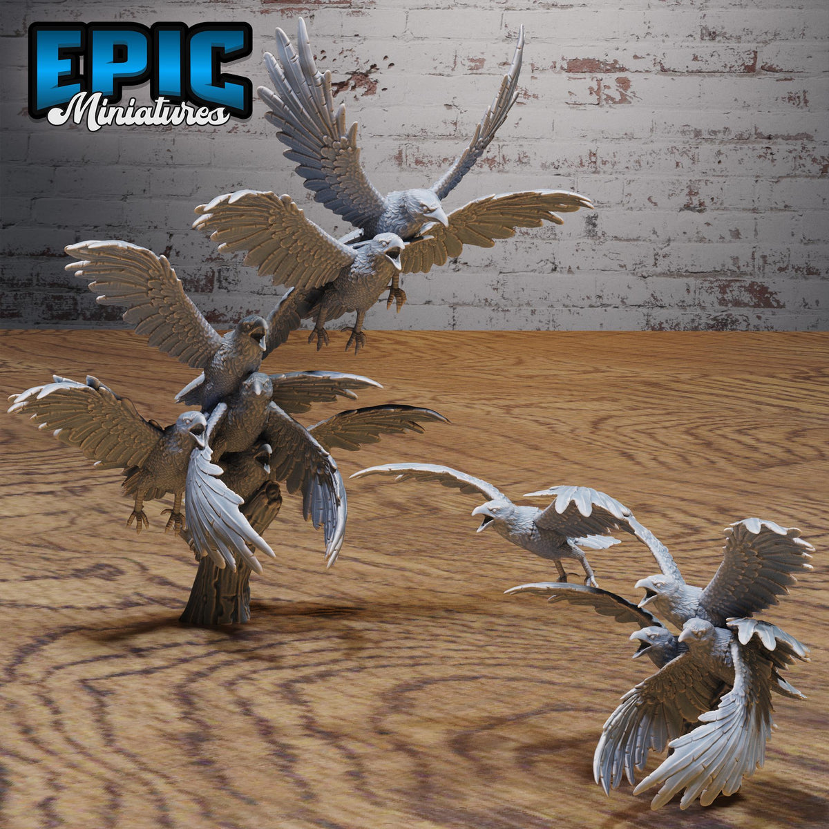Raven Swarm Set of 2 DND miniatures group photo Native Magic