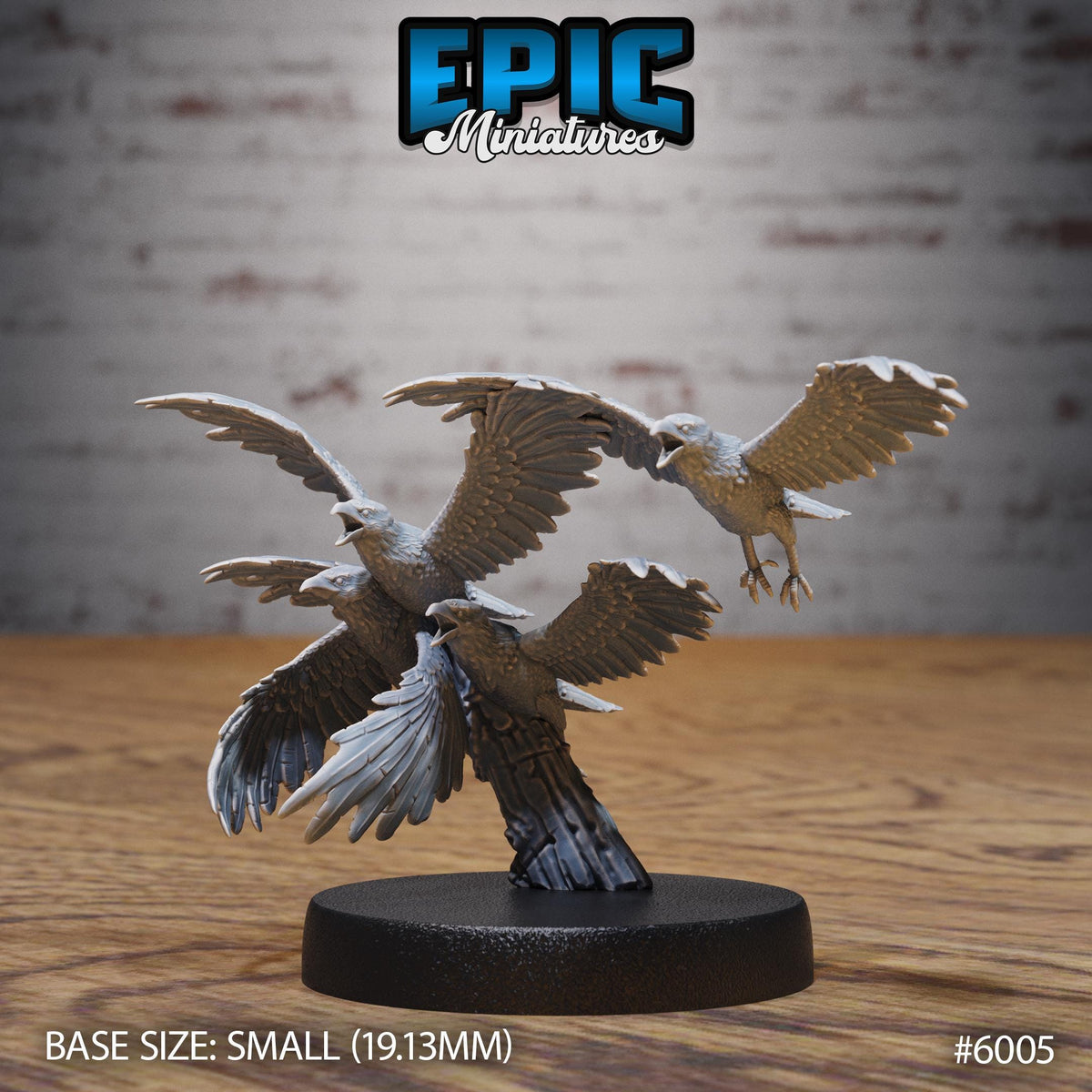 Raven Swarm Option #6005 front DND miniature Native Magic 16k resin