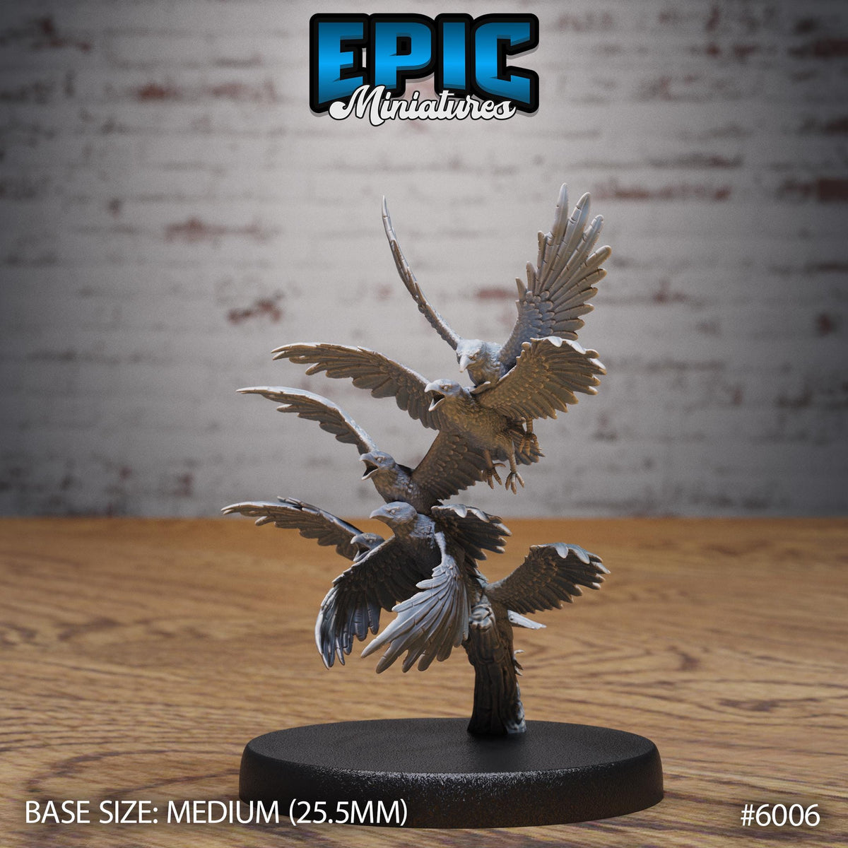 Raven Swarm Option #6006 front DND miniature Native Magic 16k resin