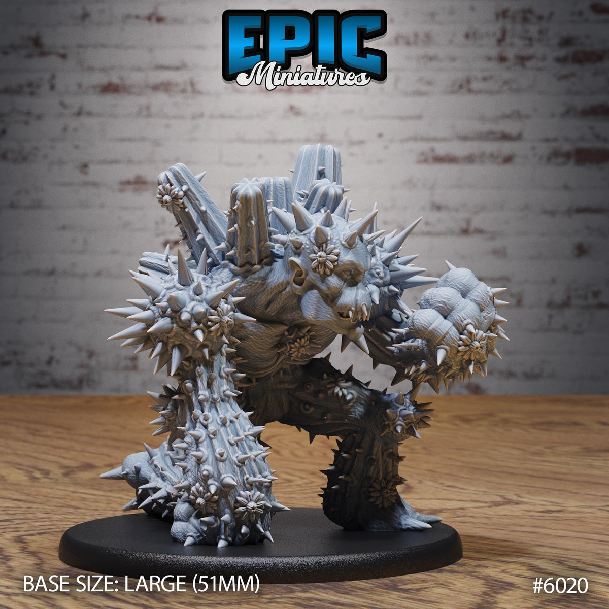 Cactus Golem Option #6020 front DND miniature Native Magic 16k resin