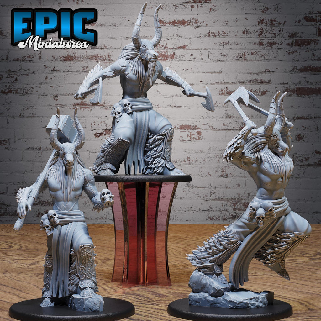 Bull Spirit Warrior Set of 3 DND miniatures group photo Native Magic