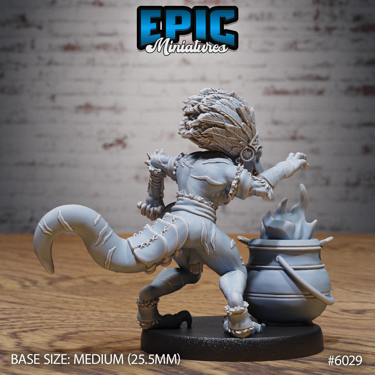 Tribe Kobold Shaman Option #6029 back DND miniature Native Magic 16k resin