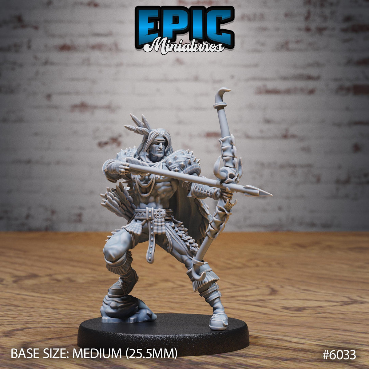 Native Adventurer Option #6033 front DND miniature Native Magic 16k resin