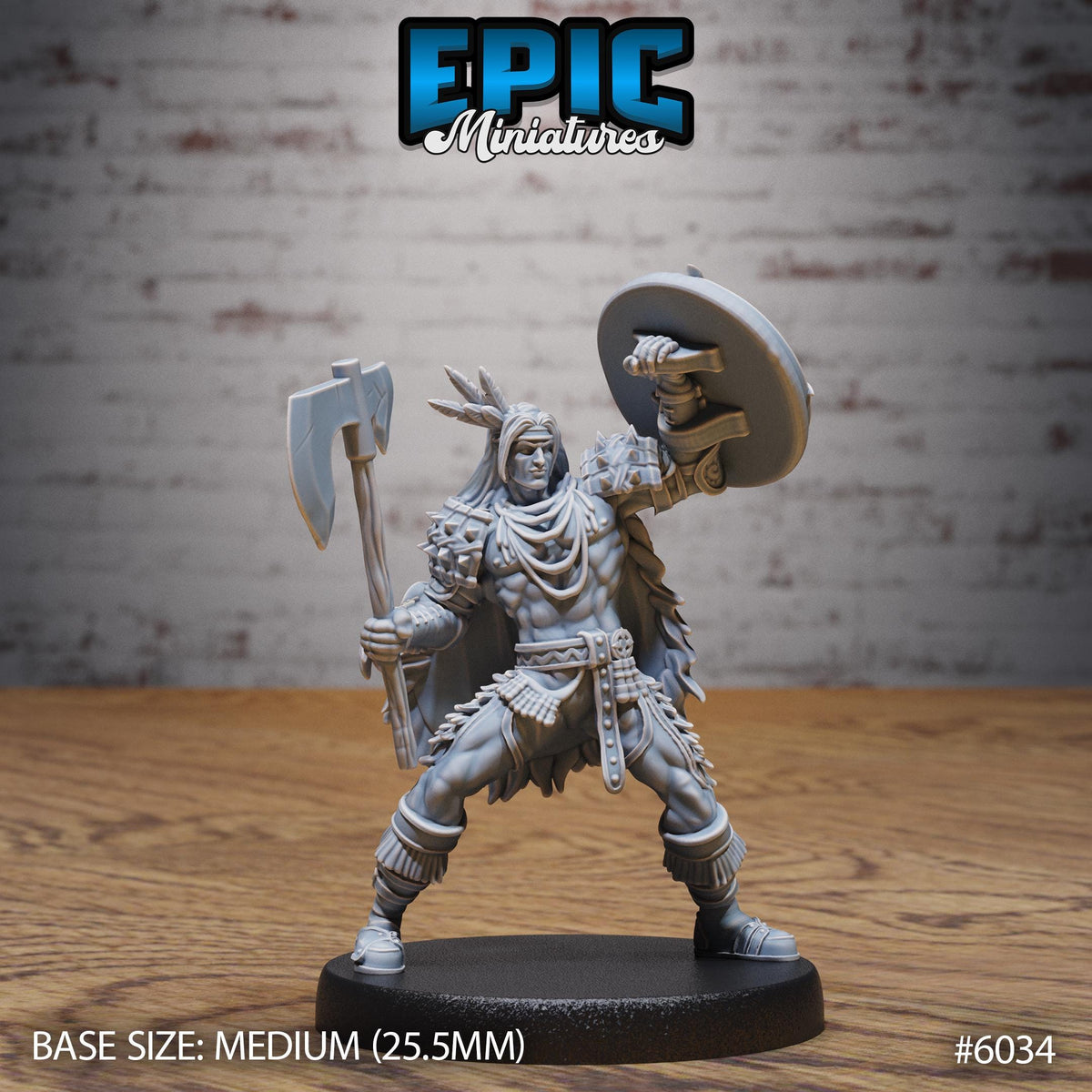 Native Adventurer Option #6034 front DND miniature Native Magic 16k resin