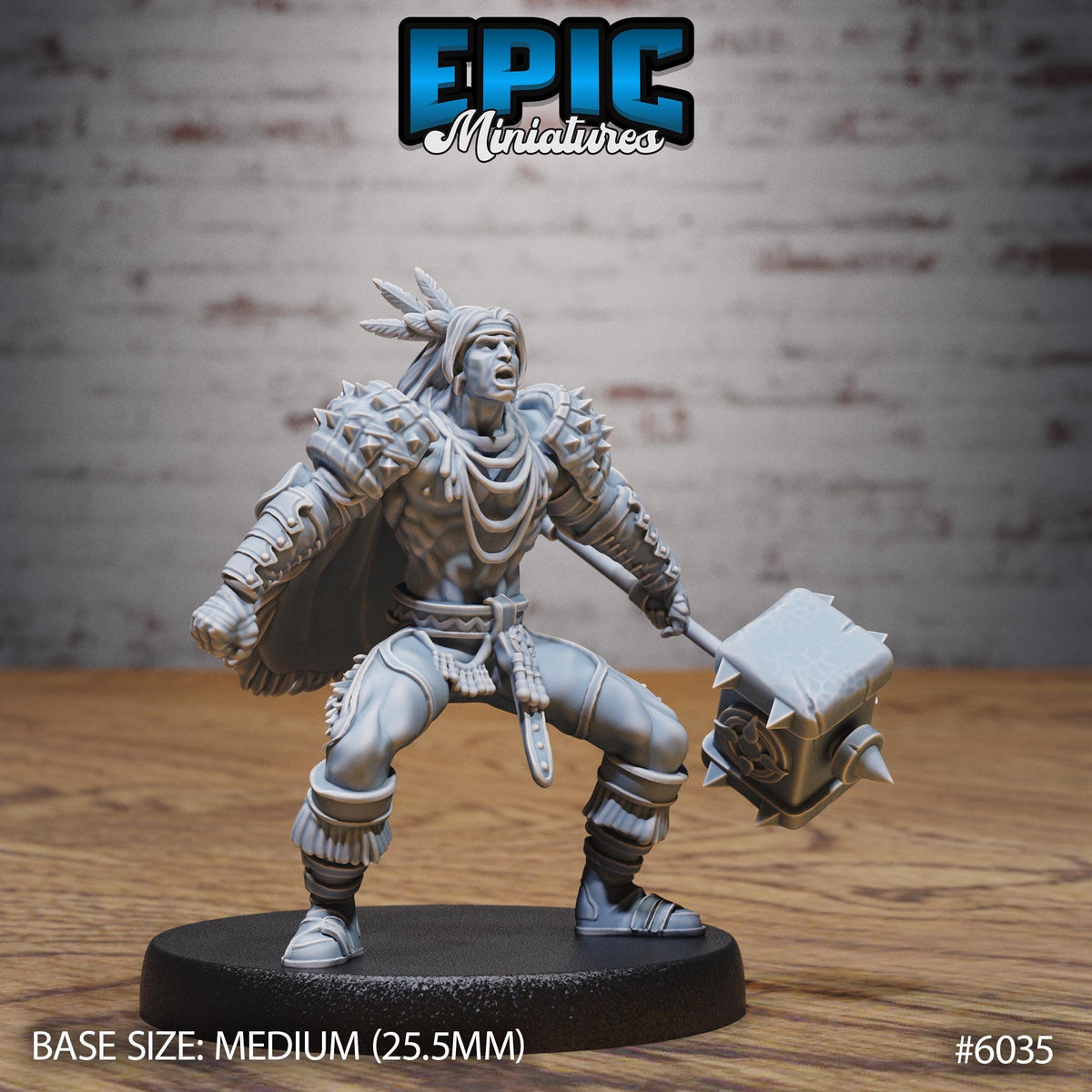Native Adventurer Option #6035 front DND miniature Native Magic 16k resin