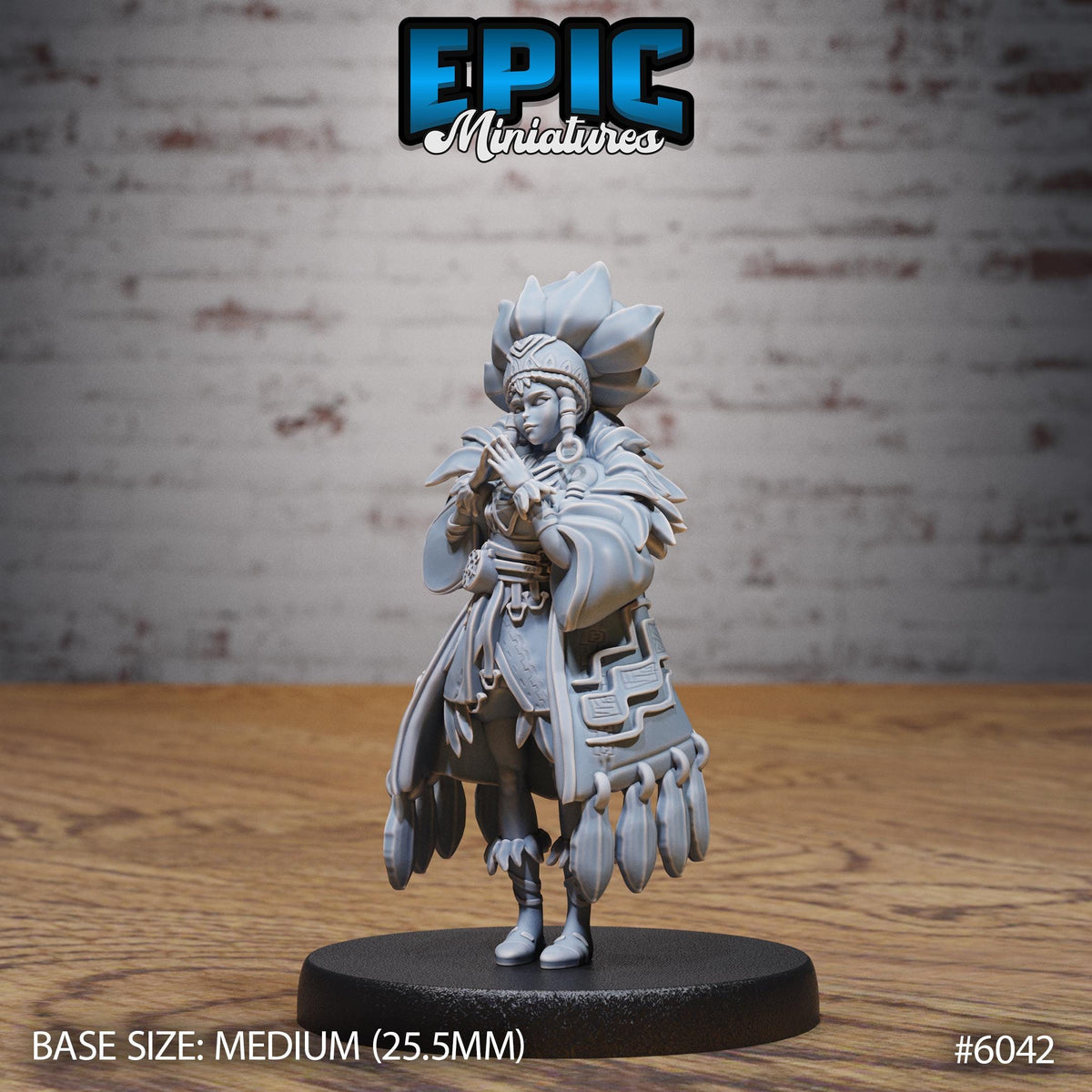 Native Princess Option #6042 front DND miniature Native Magic 16k resin