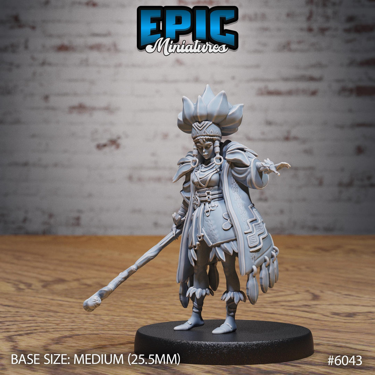 Native Princess Option #6043 front DND miniature Native Magic 16k resin