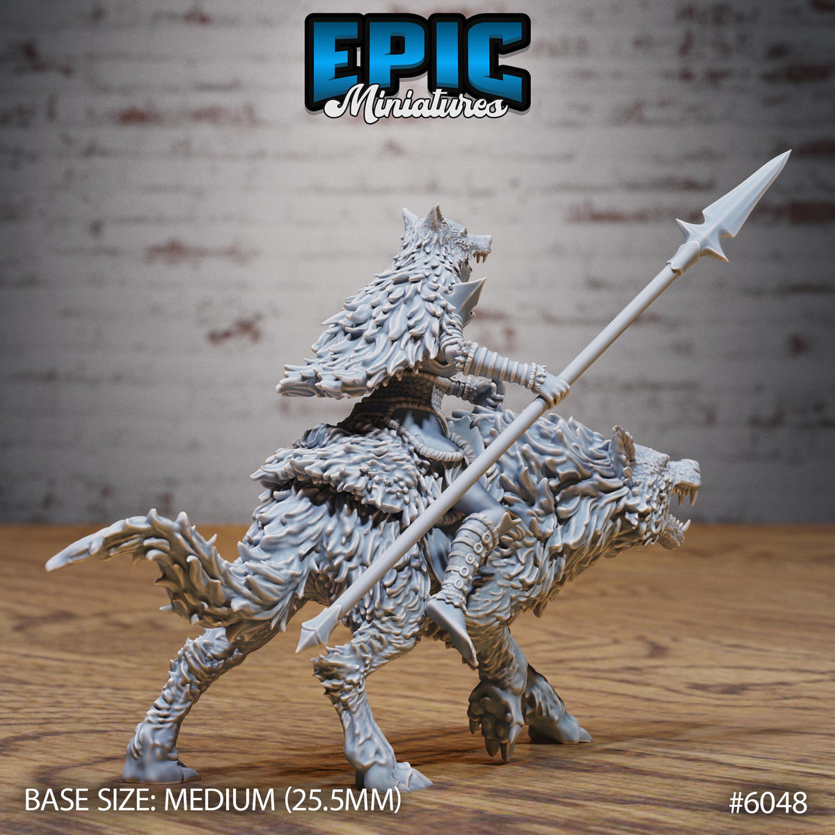 Wolf Spirit Huntress Option 2 Huntress front DND miniature Native Magic 16k resin