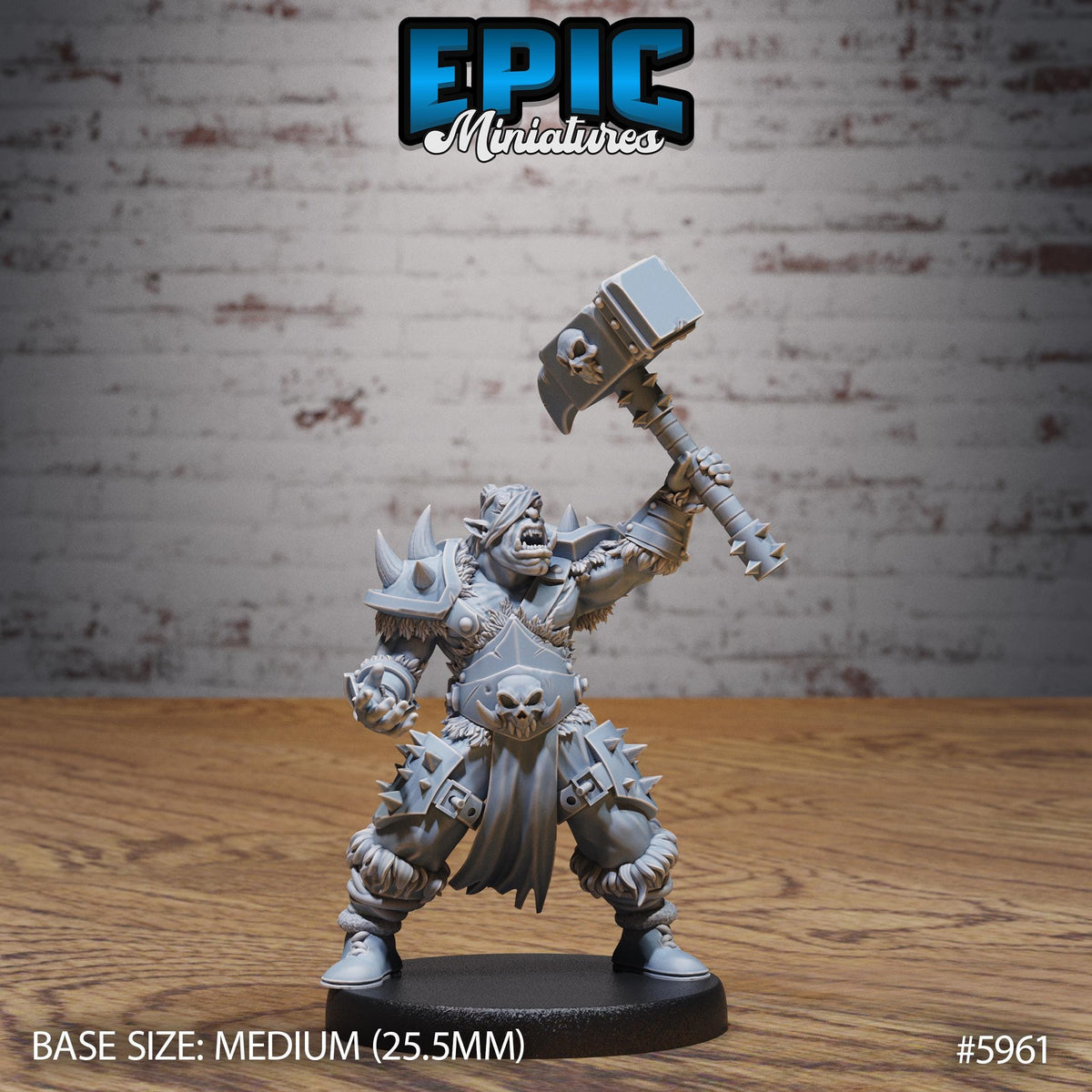 Snow Orc Option #5961 front DND miniature Snow Orcs 16k resin